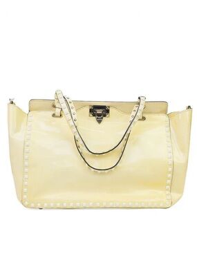 Valentino Garavani Rockstud studded patent leather classic tote shoulder bag NEW